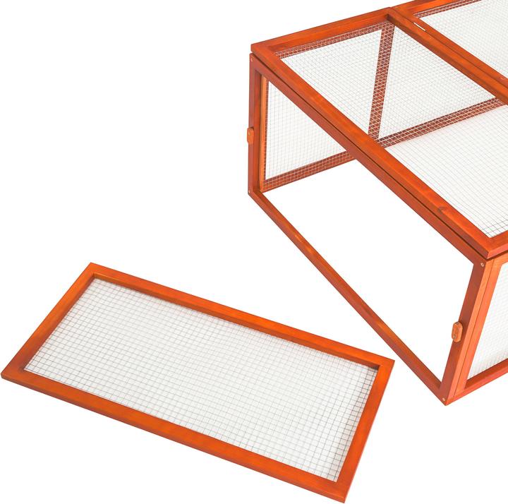 Produktbild tectake Kaninchenstall mit 4 Türen 181x90x48cm