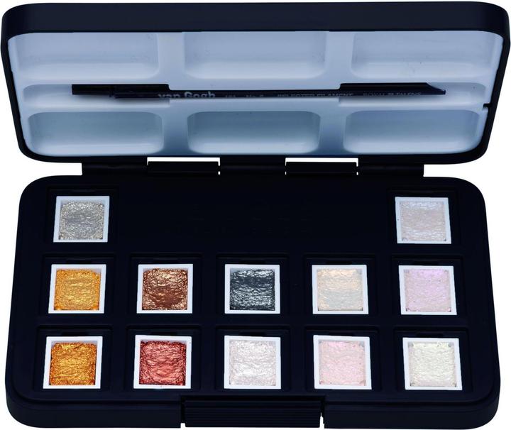 Actual product image Van Gogh Watercolour Pocketbox Metallic 12 (Multicoloured)