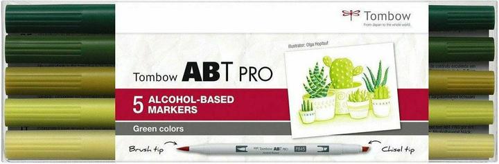 Produktbild Tombow Stifte Green Colors, mit Box, 5er-Set (Gelb, Hellgrün, Dunkelgrün, 5 x)