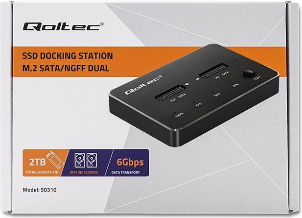 Produktbild Qoltec 50310 Drive docking station (M.2 2280, M.2 22110, M.2 2230, M.2 2260, M.2 2242)