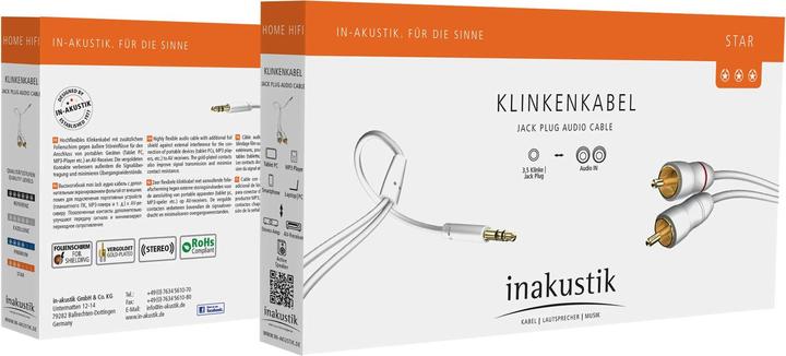 Actual product image Inakustik STAR stereo jack - 2x RCA (10 m, 3.5mm jack (AUX), Cinch)