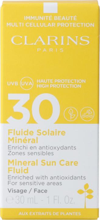 Clarins Sun - Fluide Solaire Minéral Visage SPF30 (Sonnencreme Gesicht, SPF 30, 30 ml, 62 g)