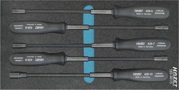 Produktbild HAZET Flexibler Steckschlüssel Satz 163-461/5 ∙ Aussen Sechskant Profil ∙ 5 - 10 ∙ Anzahl Werkzeuge:…
