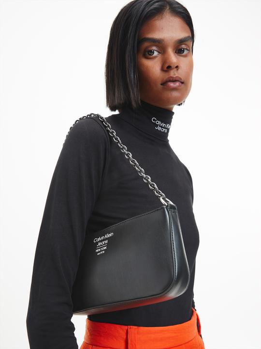 Actual product image Calvin Klein Ladies Shaped Shoulder Bag25 Spec Bags, Black, One Size