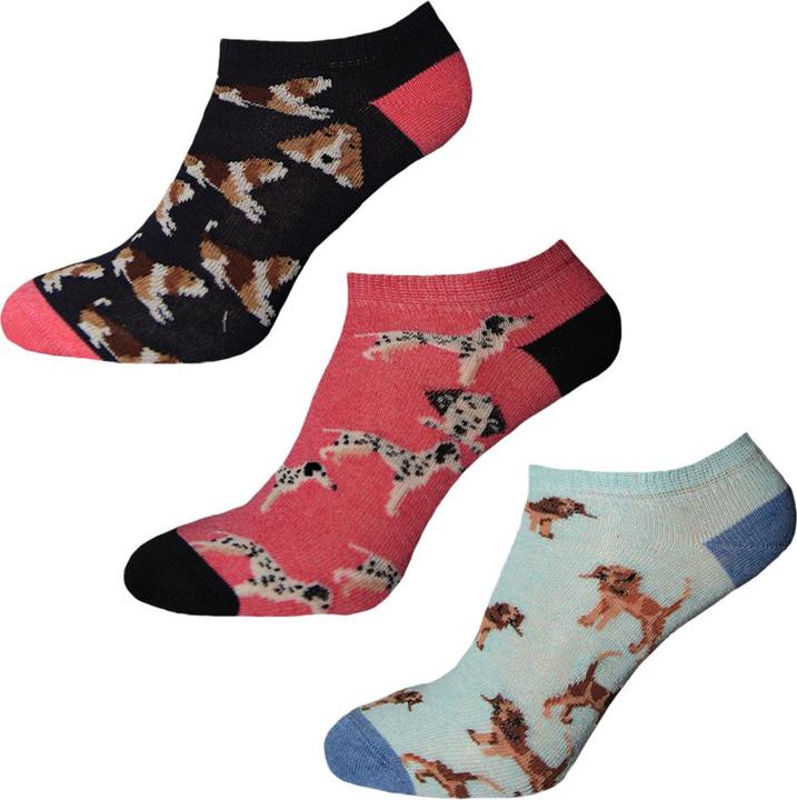 Simply Essentials Trainer Socken Frauen Hundemuster (3er Pack) (3er Pack, 37 - 42)