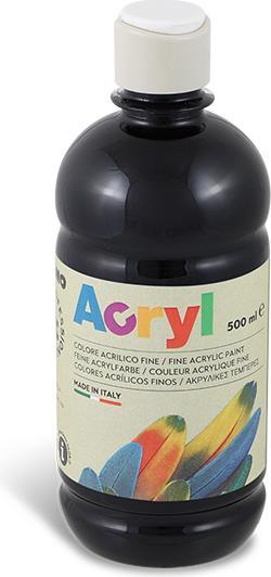 Image du produit Primo Bouteille de 500 ml de tempera acrylique (Noir, 500 ml)