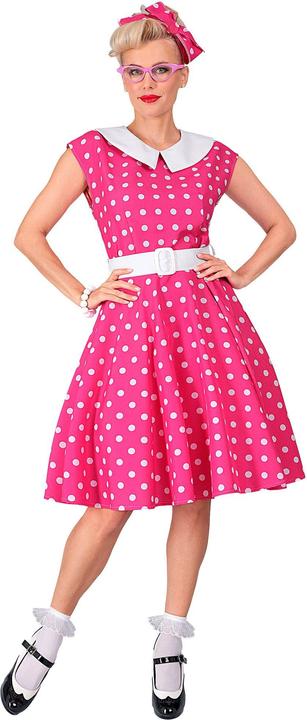 Actual product image Widmann 50's ROCK'N'ROLL MODE HOT PINK (dress with petticoat, belt, hairband), XL (XL)