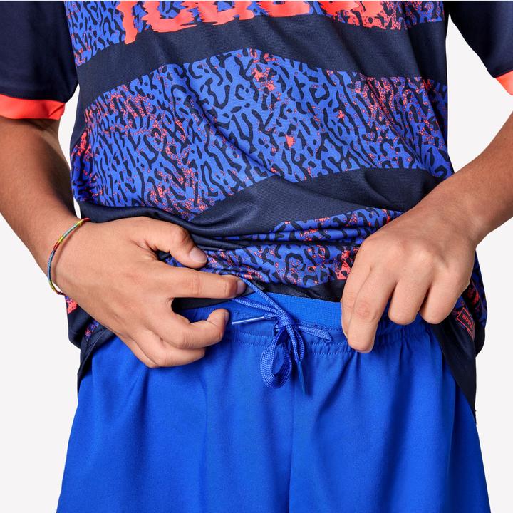 Image du produit Kipsta Short De Football Enfant Viralto Kids Bleu Bande Rouge (10, 11, 12)