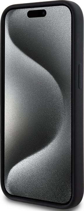 Image du produit DKNY DKHMP15SSNYACH iPhone 15 / 14 / 13 6.1" czarny/black étui rigide silicone liquide blanc Log imprimé (Apple iPhone 15)