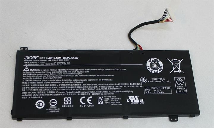 Immagine prodotto Acer Batteria di ricambio a 3 celle 5170MAH B1 (3 Celle, 5170 mAh)