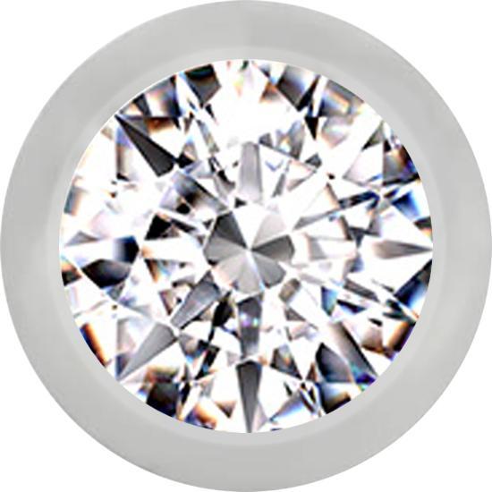 Produktbild Star Piercing Micro Kugel silber mit Kristall silber (ohne Messing, Chirurgenstahl 316L)