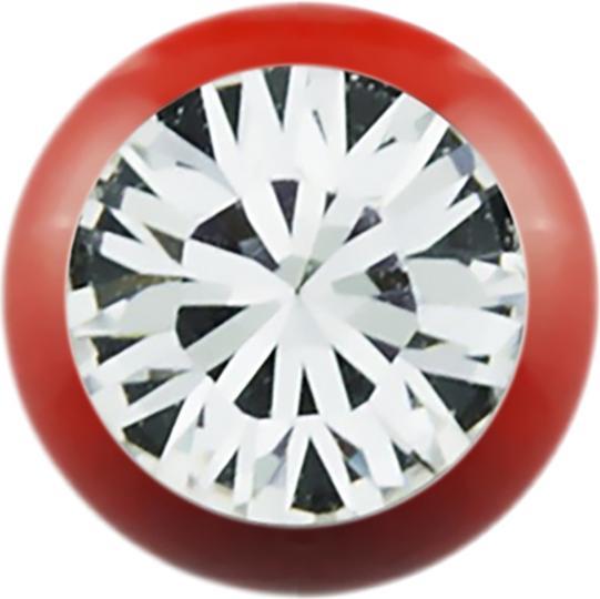 Actual product image Star Piercing Micro ball Fire Red with Swarovski silver (without brass, Surgical steel 316L)