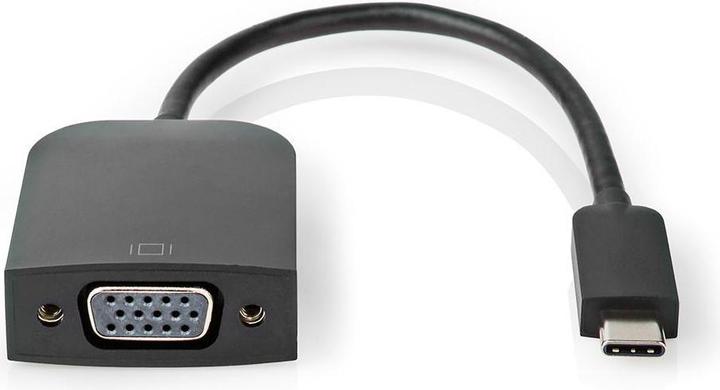 Actual product image Nedis USB Adapter USB 3.2 Gen 1 USB-CT Male VGA Female 5 Gbps 0.20 m Round Nickel Plated PVC Black P (USB, 20 cm)