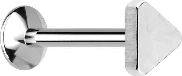 Actual product image Star Piercing Micro UFO Labret internal thread silver with triangle (Surgical steel 316L, without brass)