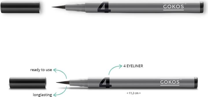 Actual product image Gokos Eyeliner Calligraphy (405 Heavy Black)