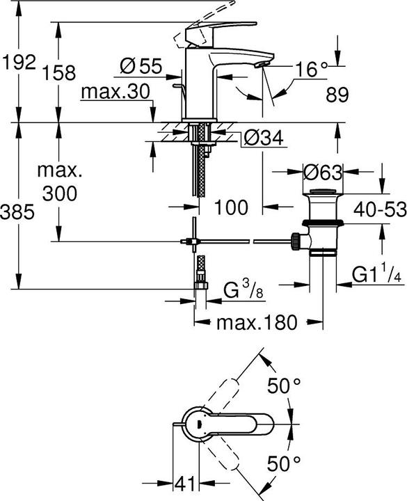Produktbild Grohe EH-WTbatt EUROSTYLE C 1/2Zoll, S-Size chrom