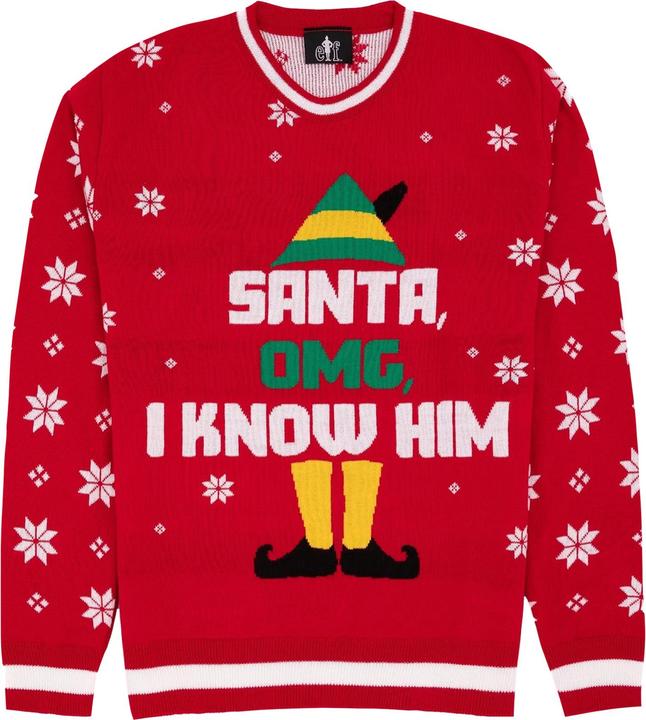 Actual product image Elf Unisex Adult Knitted Christmas Jumper (S)