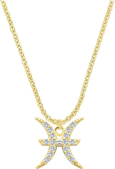 Immagine prodotto Candy Collana segno zodiacale Pesci, argento 925, placcato oro (Argento 925, Placcato oro 18k, 42 - 45 cm)