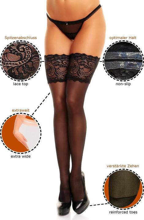 Image du produit Glamory Comfort 20 Bas jarretières, couleur teint, taille 48-50 (20 DEN, 48 - 50)