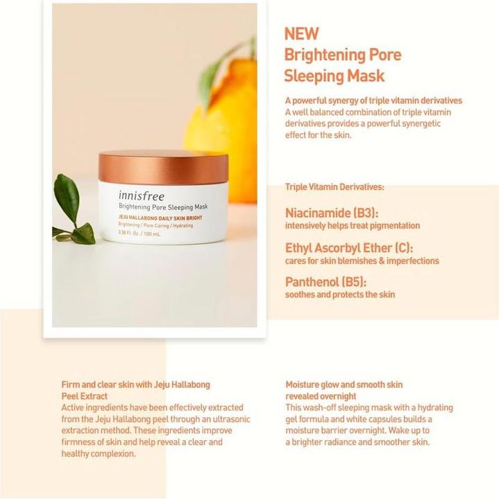 Actual product image Innisfree Brightening Pore Sleeping Mask (100 ml)