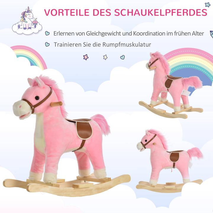 Produktbild Homcom Kinder Schaukelpferd mit Tiergeräusche