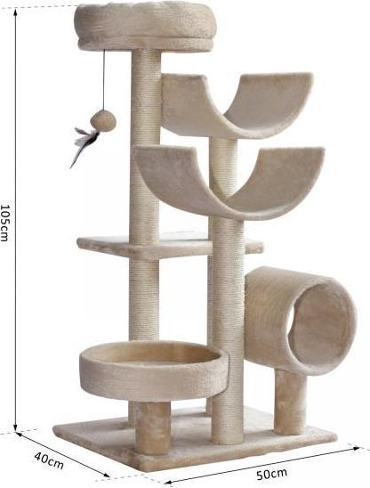 Produktbild PawHut Kletterbaum (105 cm, Beige)