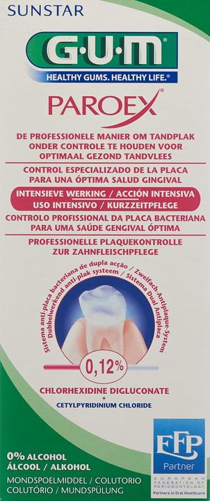 Immagine prodotto GUM SUNSTAR PAROEX Mundspülung 0.12 % chlorhexidine (300 ml, Collutorio)