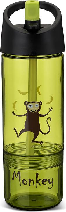 Actual product image Carl Oscar Kids Bottle 2in1 Water bottle with a snack container 2in1 Lime - Monkey (0.45 l)