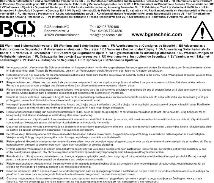 Immagine prodotto BGS Cacciavite | Attacco esagonale 4 mm | Lunghezza lama 100 mm (Chiave a brugola)