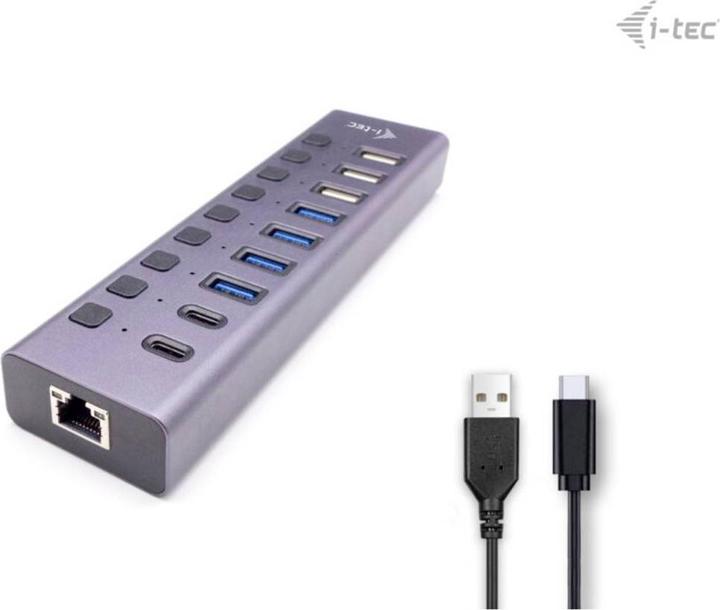 Produktbild i-tec Cachargehub9lan (USB-C, 9 Ports)