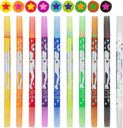 Produktbild Depesche 11398 TOPModel Doppelfasermaler-Set, EIN Magic-Stift und 9 Filzstifte mit jeweils Zwei Spit (Mehrfarbig, 10 x)