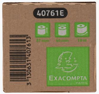Produktbild Exacompta Thermorolle 1-lagig, B57xø40 Mm, Rückseitig Bedruckt, 55g - Weiss - Neu