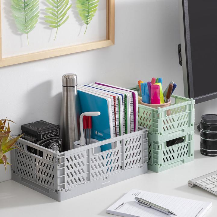 Actual product image InnovaGoods 3x stackable and foldable storage boxes (20 x 15 x 9 cm, 30 x 20 x 12 cm)