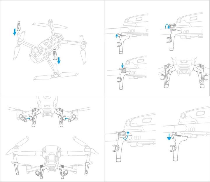 Actual product image Pgytech Landing gear extension and dual LED headlights (Drone landing gear, DJI Mavic 2)
