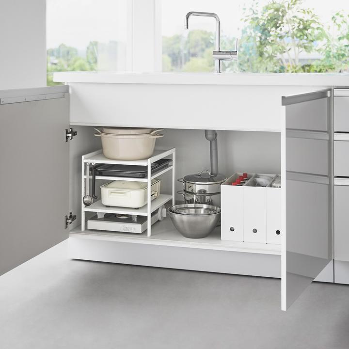 Actual product image Yamazaki 3-tier under-sink organiser TOWER