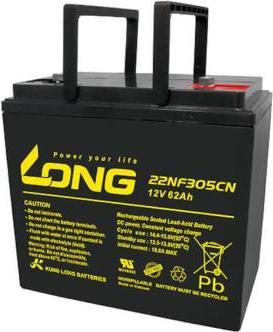 Long 22NF305CNE 22NF305CNE Bleiakku 12V 62Ah Blei-Vlies (AGM) (B x H x T) 226 x 214 x 135mm M6-Schr (12 V, 62 Ah)