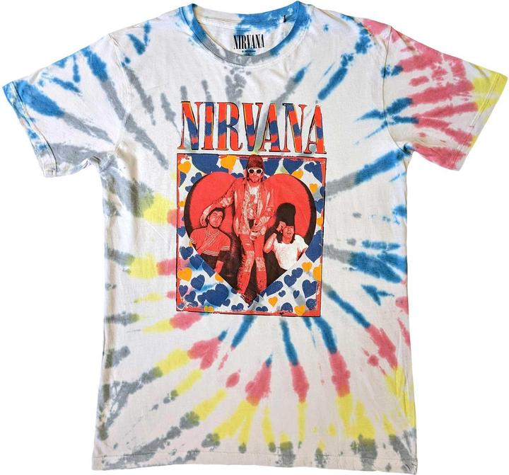 Actual product image Nirvana Unisex Adult Heart Tie Dye T-Shirt (L)