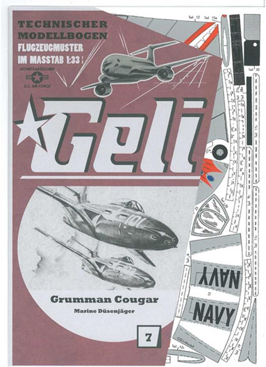 Image du produit Geli Grumman F9f Cougar Modèle En Carton