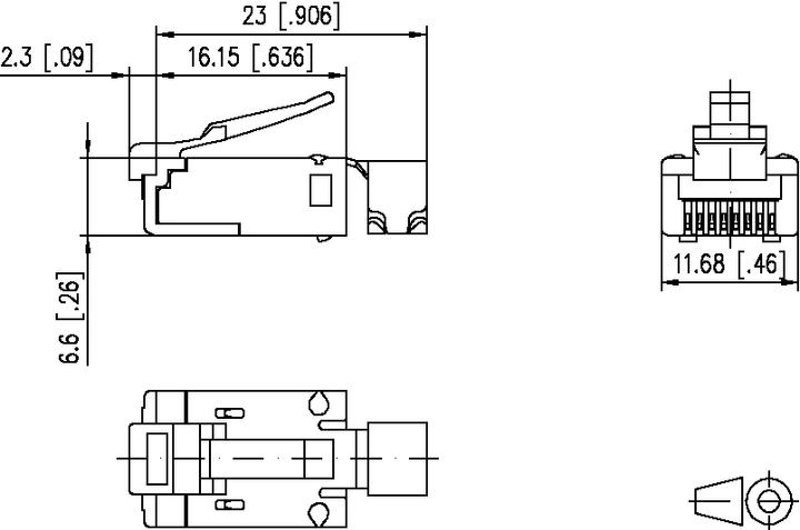 Actual product image Metz Connect 1401505010-E - RJ45 - Metallic - ISO/IEC 11801 Ed.2.2:2011-06 - DIN EN 50173-1 (Network cable plug)