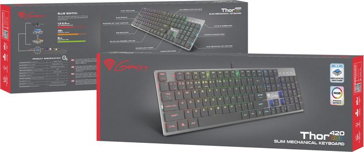 Immagine prodotto Genesis Thor 420 RGB tastiera USB AZERTY US inglese (US, Cablato)