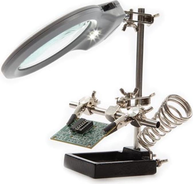 Produktbild Velleman Dritte Hand Mit Lupe, Led-Lampe Und Lötkolbenständer (Lupenleuchte)