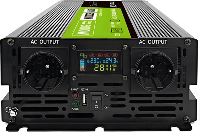 Actual product image GreenCell Przetwornica LCD /6000W Czysty sinus z wywietlaczem