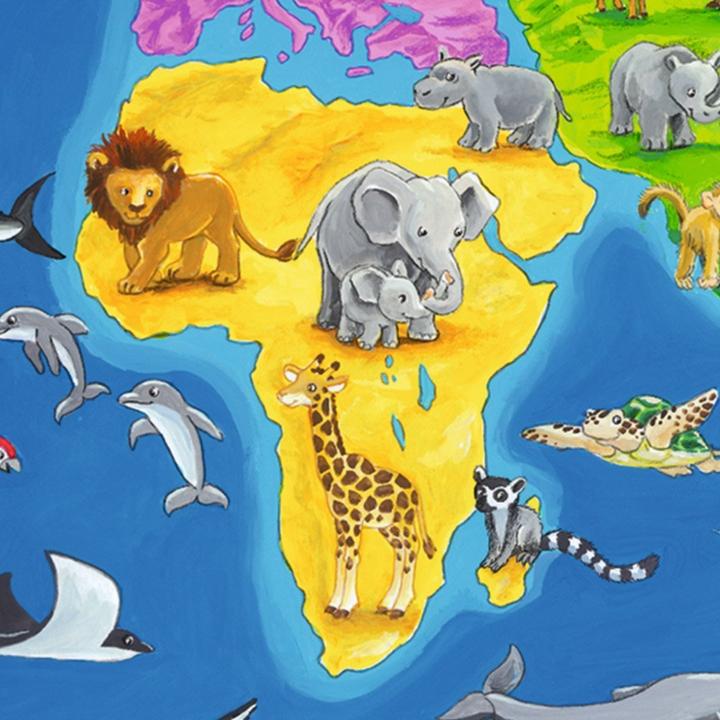 Produktbild Ravensburger Weltkarte mit Tieren (30 Teile)