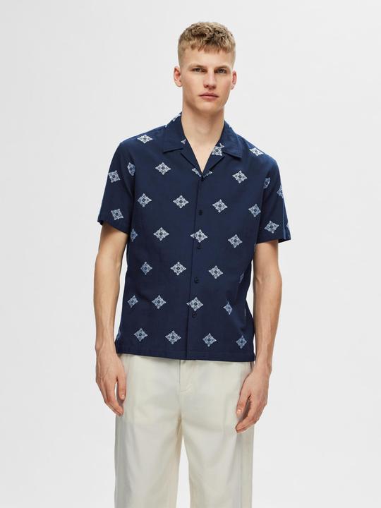 Image du produit Selected Homme Chemise à manches courtes en coton imprimé (L)