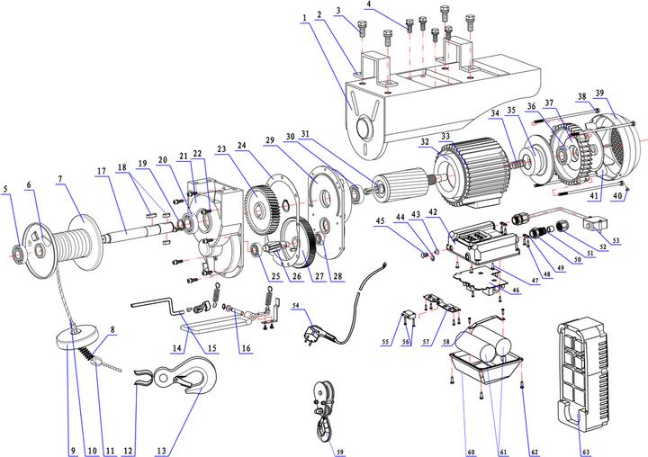 Actual product image Proton Electric SW-999MRC cable winch with wireless remote control