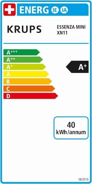 Energy Label Krups Nespresso Essenza Mini & Aeroccino 3 (NESPRESSO Original)