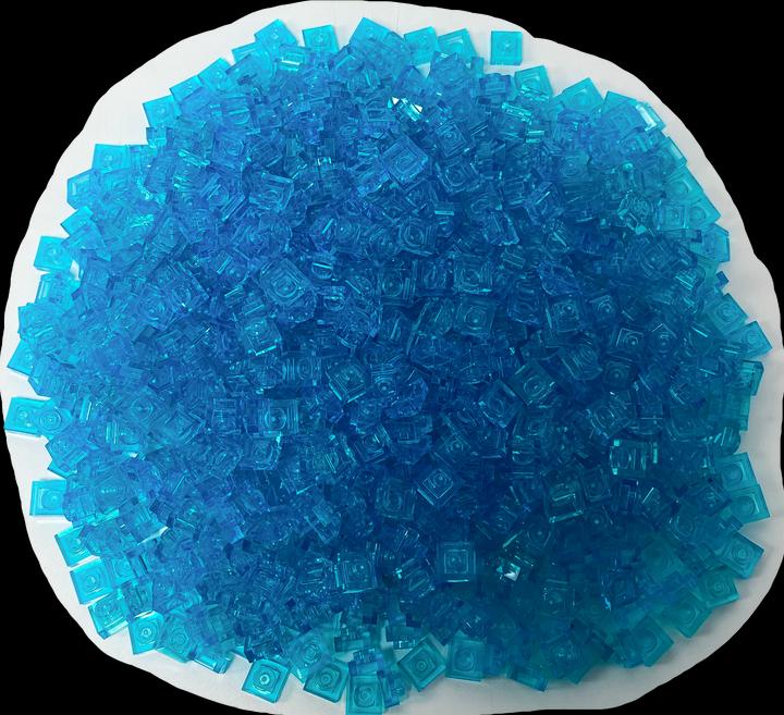 Actual product image LEGO 1x1 tiles transparent Light Blue - Classic, Basic, City - Trans Light Blue Tile 3024 NEW! Lot (3024)