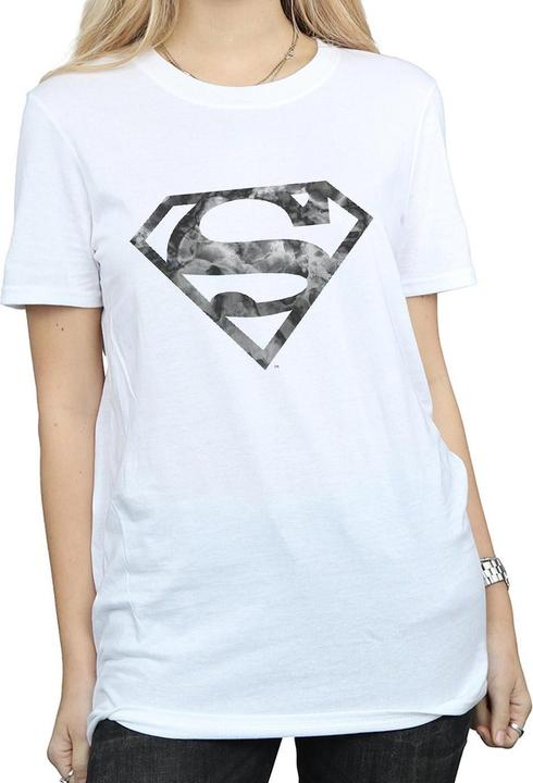 Actual product image Womens/Ladies Superman Marble Logo Cotton Boyfriend T-Shirt (L)