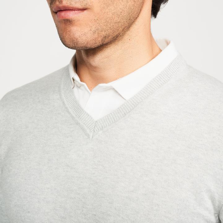 Produktbild Inesis Herren Golf Pullover V-Ausschnitt Baumwolle - CW 100 grau