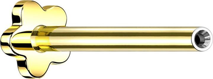 Produktbild Star Piercing Micro Threadless Labret-Stab Blume vergoldet (ohne Messing, Titan G23)